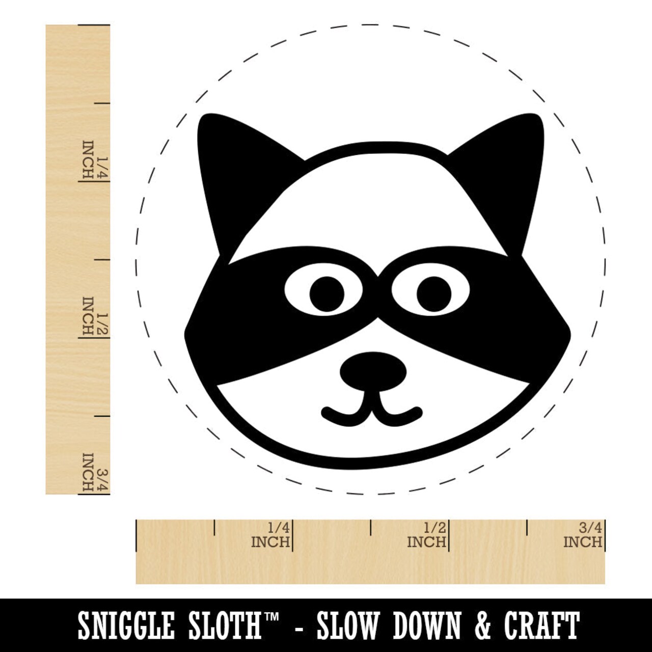 Racoon Face Doodle Rubber Stamp for Stamping Crafting Planners